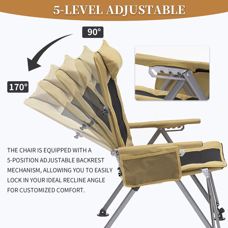 5-Position Adjustable Reclining Camping Chair by HouseOfZazla
