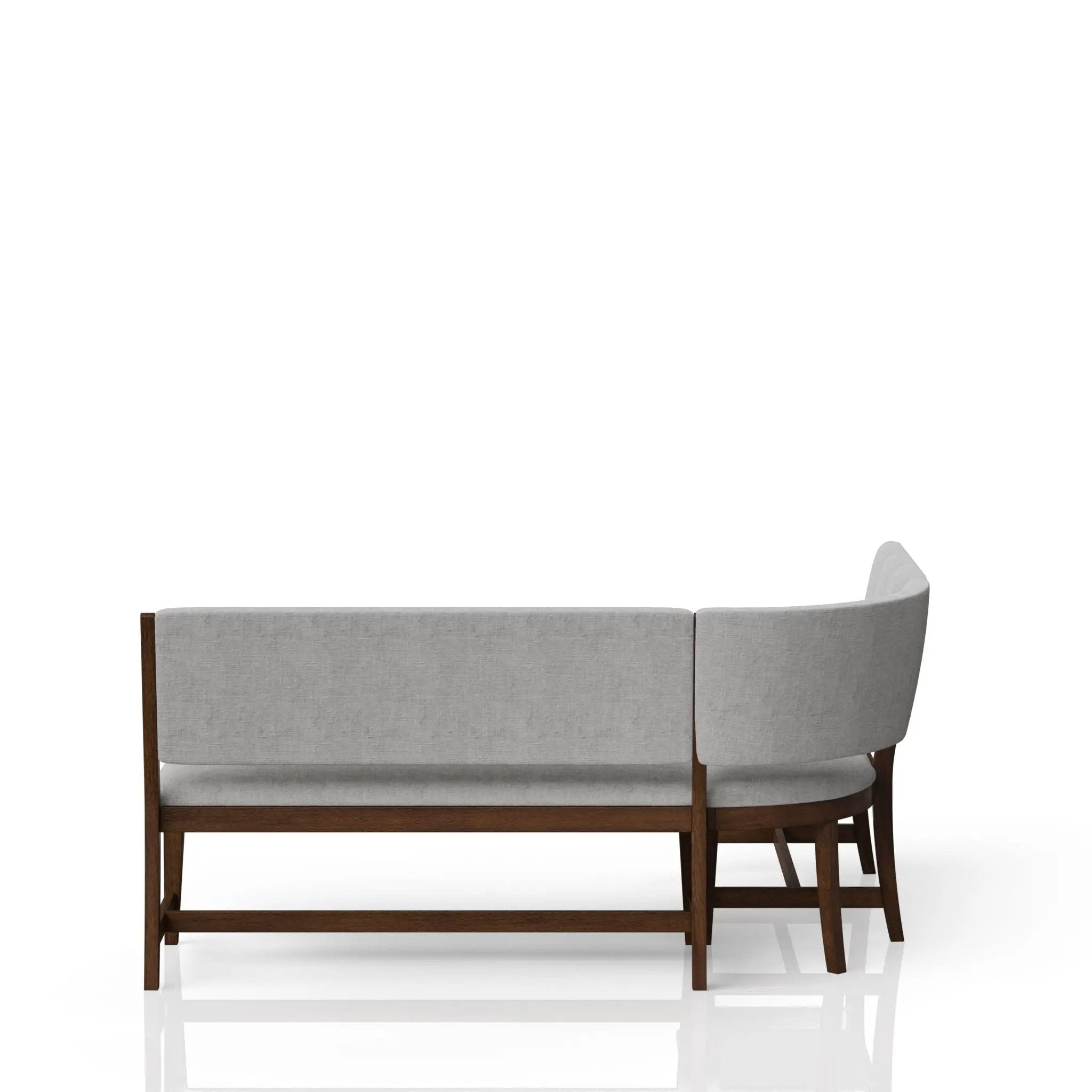 Curved Dining Bench Upholstered Curved Bench - Beige by HouseOfZazla