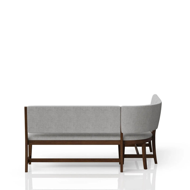 Curved Dining Bench Upholstered Curved Bench - Beige by HouseOfZazla