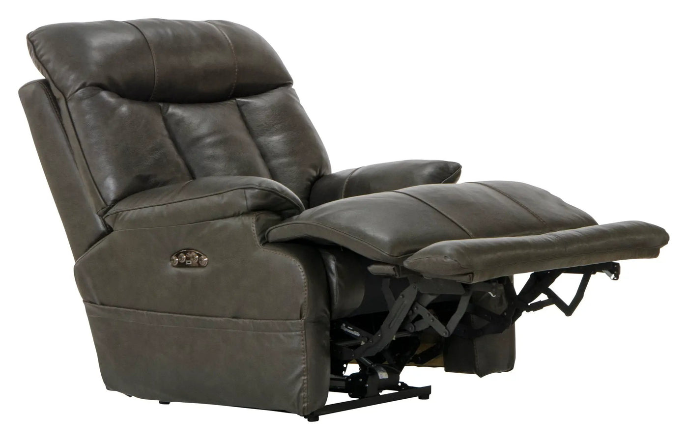 Naples - Power Lay Flat Recliner With Extended Ottoman - Chocolate by Unique Piece Furniture