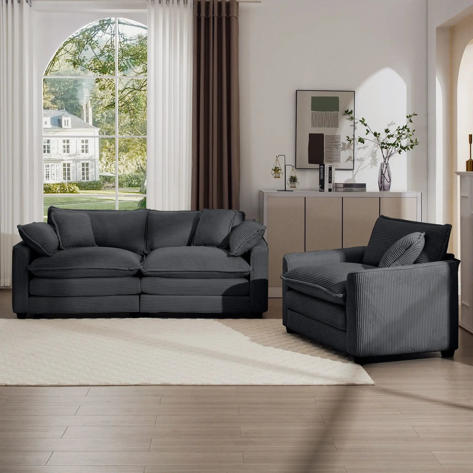Elegant Oversized Sectional Sofa Set With Deep Seats And Flexible Layout by Unique Piece Furniture