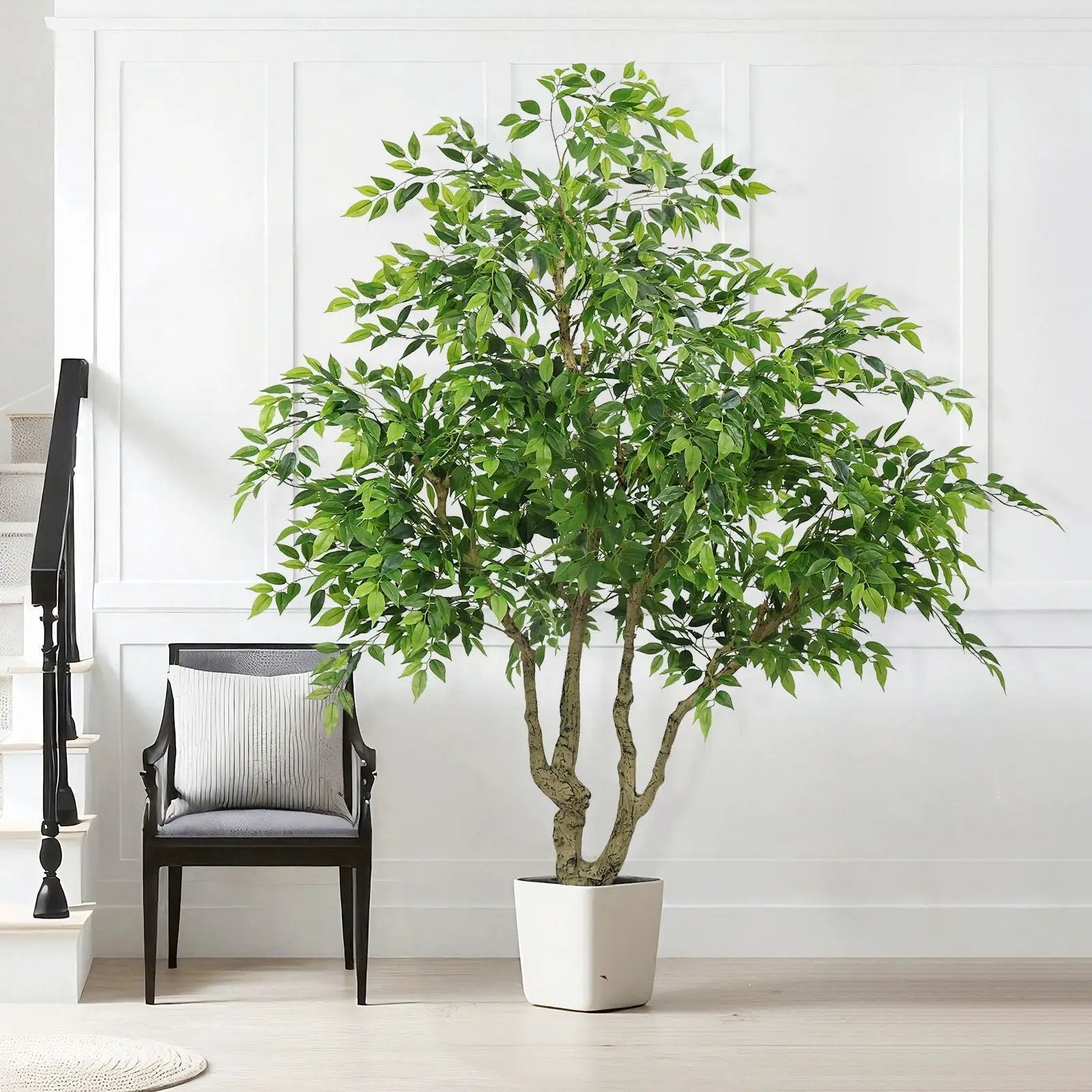 Artificial Banyan Tree With A Trunk And Lifelike Leaves, For Indoor And Outdoor Use - Green by HouseOfZazla
