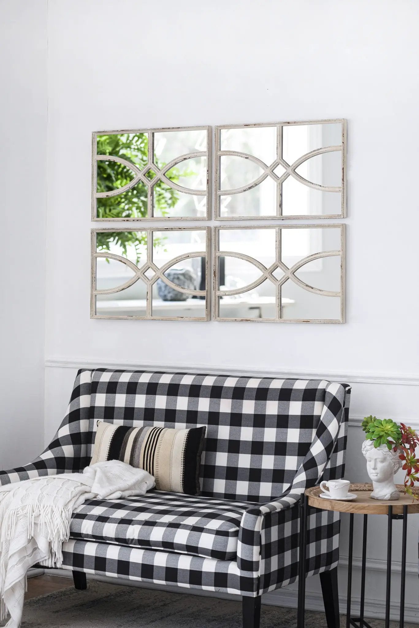 Rectangular Wooden Wall Mirror With Antique Frame, Vertical Or Horizontal Home Decor For Living Room (Set of 2) by HouseOfZazla