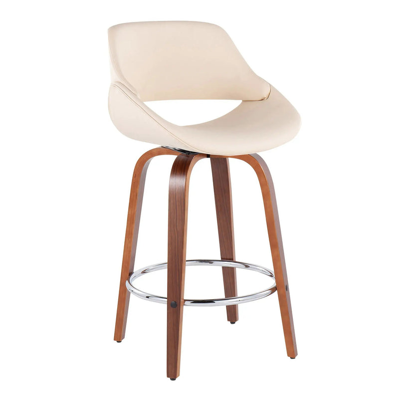 Fabrico - Mid Century Modern, Fixed Height Counter Stool With Round Footrest (Set of 2) by HouseOfZazla