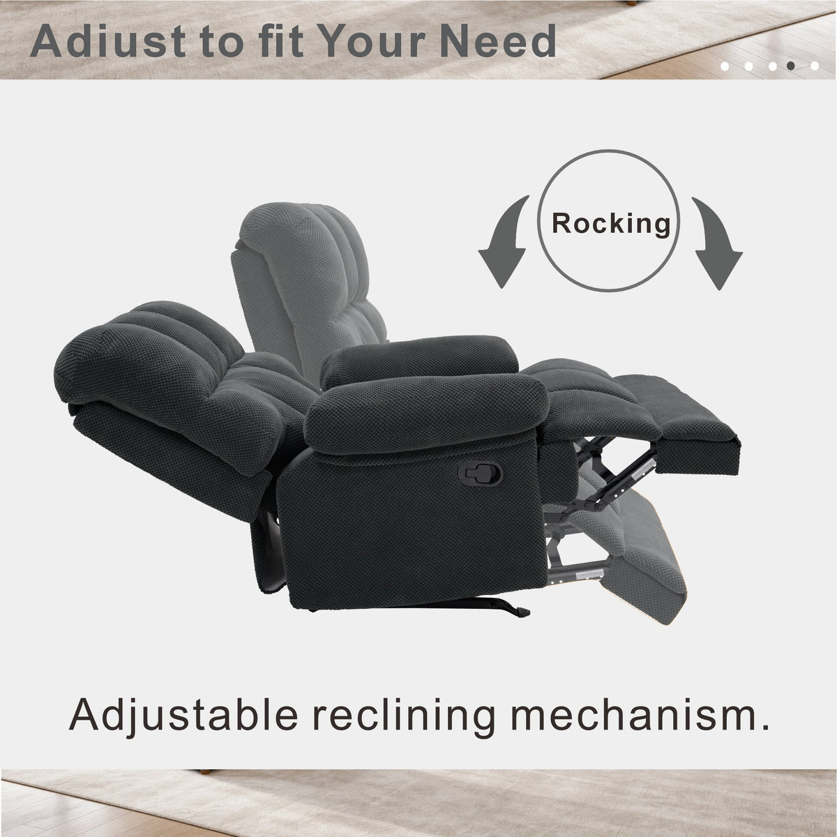 Modern Manual Rocker Recliner Chair, photo 10 of 10