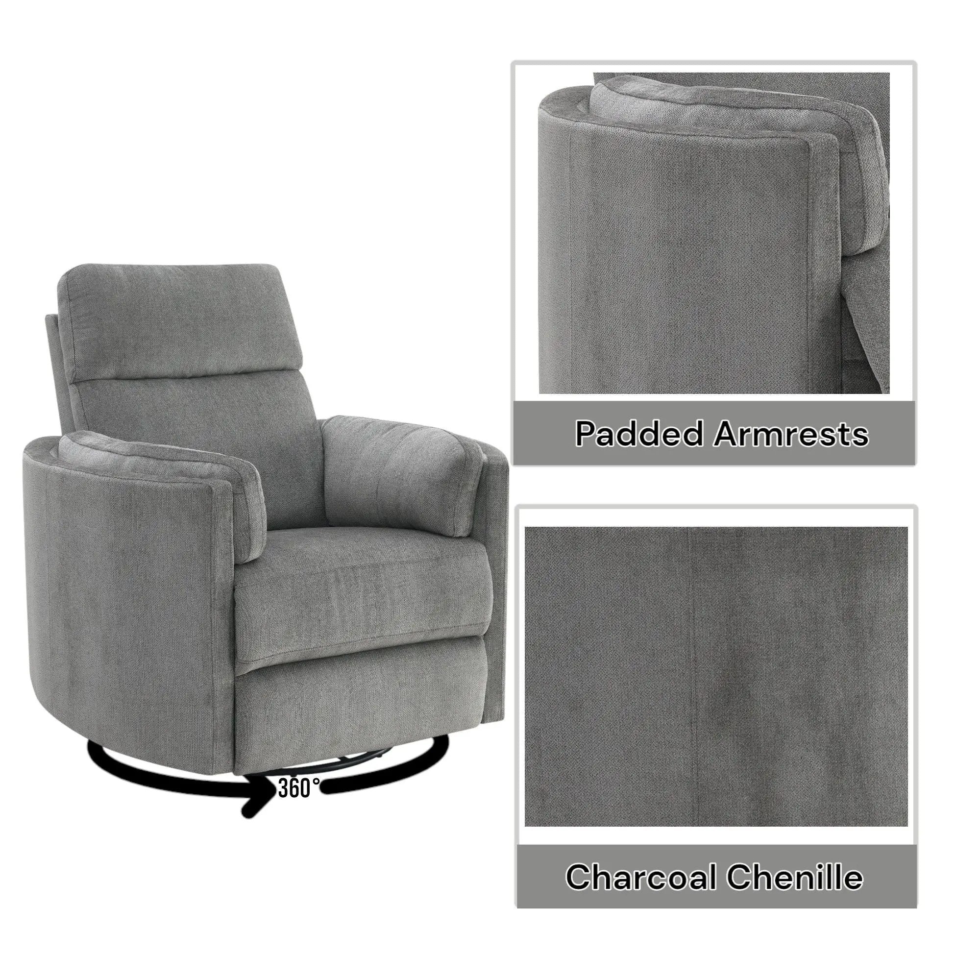 Sagen - Glider Recliner With Swivel by Unique Piece Furniture