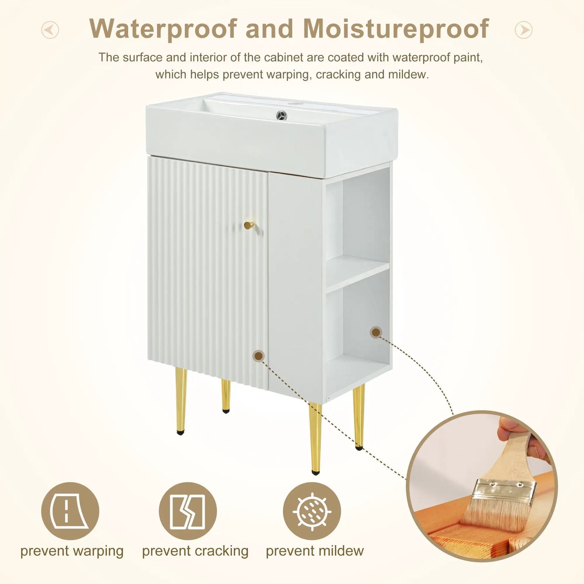 Bathroom Vanity, Combo Cabinet, Bathroom Storage Cabinet, Single Ceramic Sink by HouseOfZazla