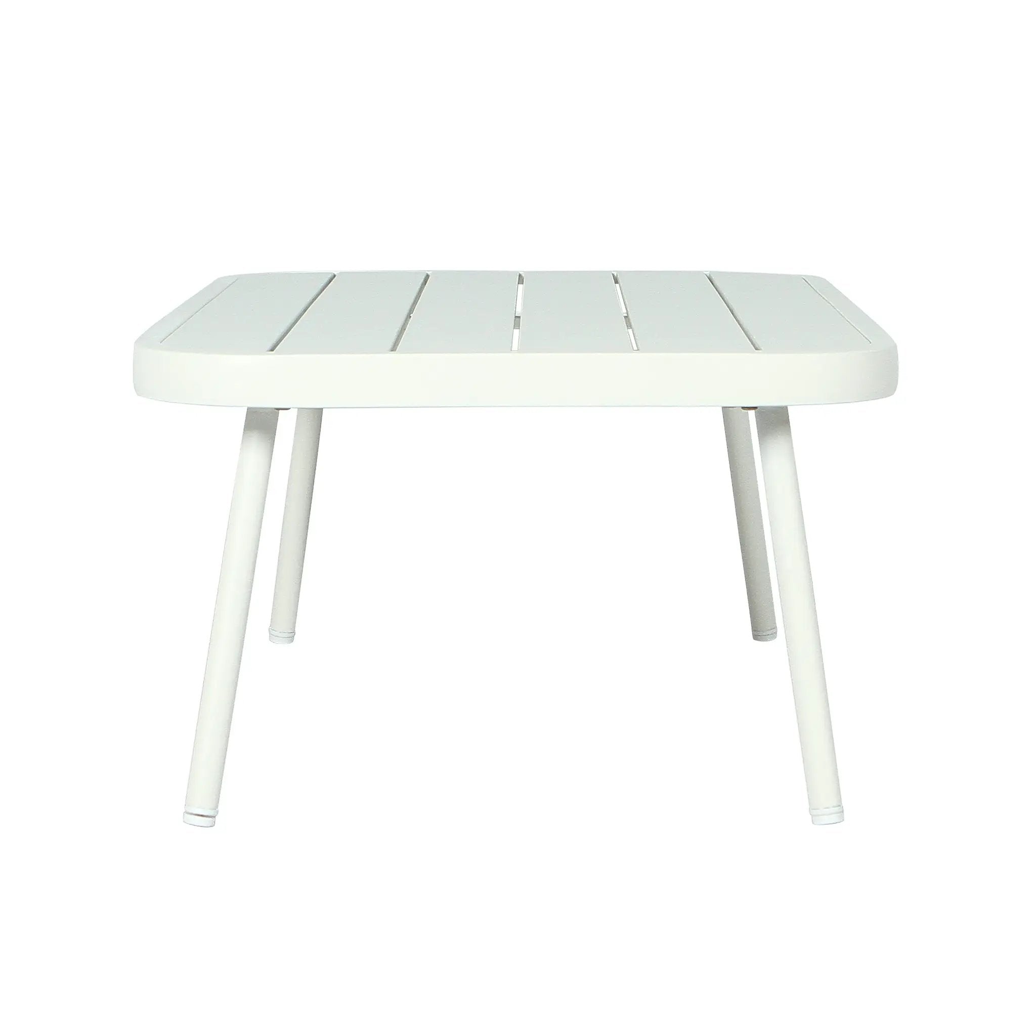 Mariano Steel Loveseat and Table, Off White & Grey by HouseOfZazla