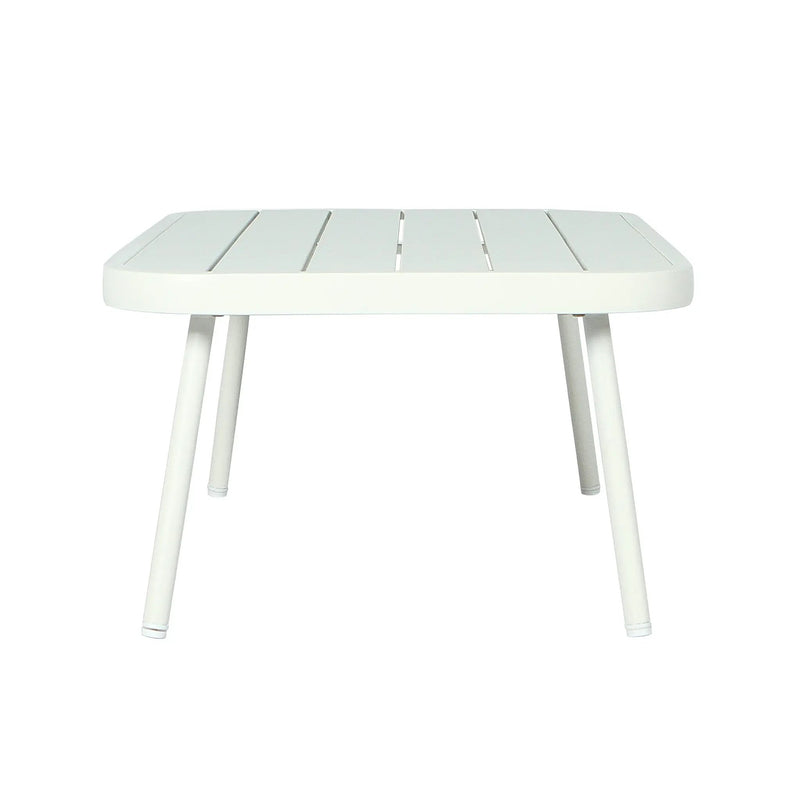 Mariano Steel Loveseat and Table, Off White & Grey by HouseOfZazla