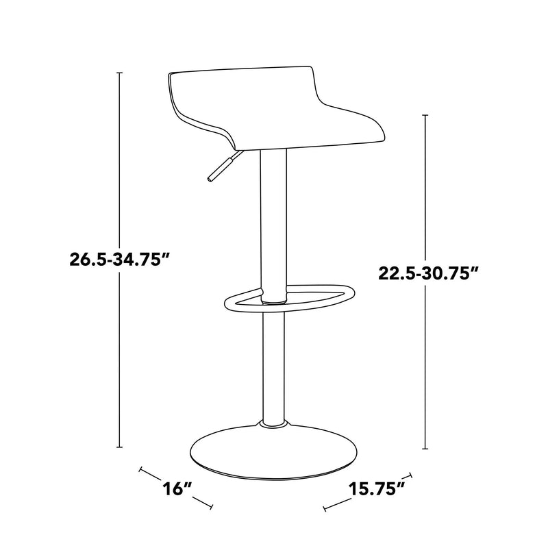 Ale - Contemporary Adjustable Barstool (Set of 2) by Unique Piece Furniture