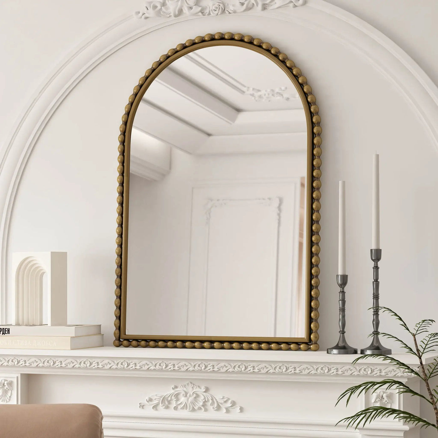 Vintage Iron Art Arch Mirror, Wall Hanging Or Table Display by HouseOfZazla