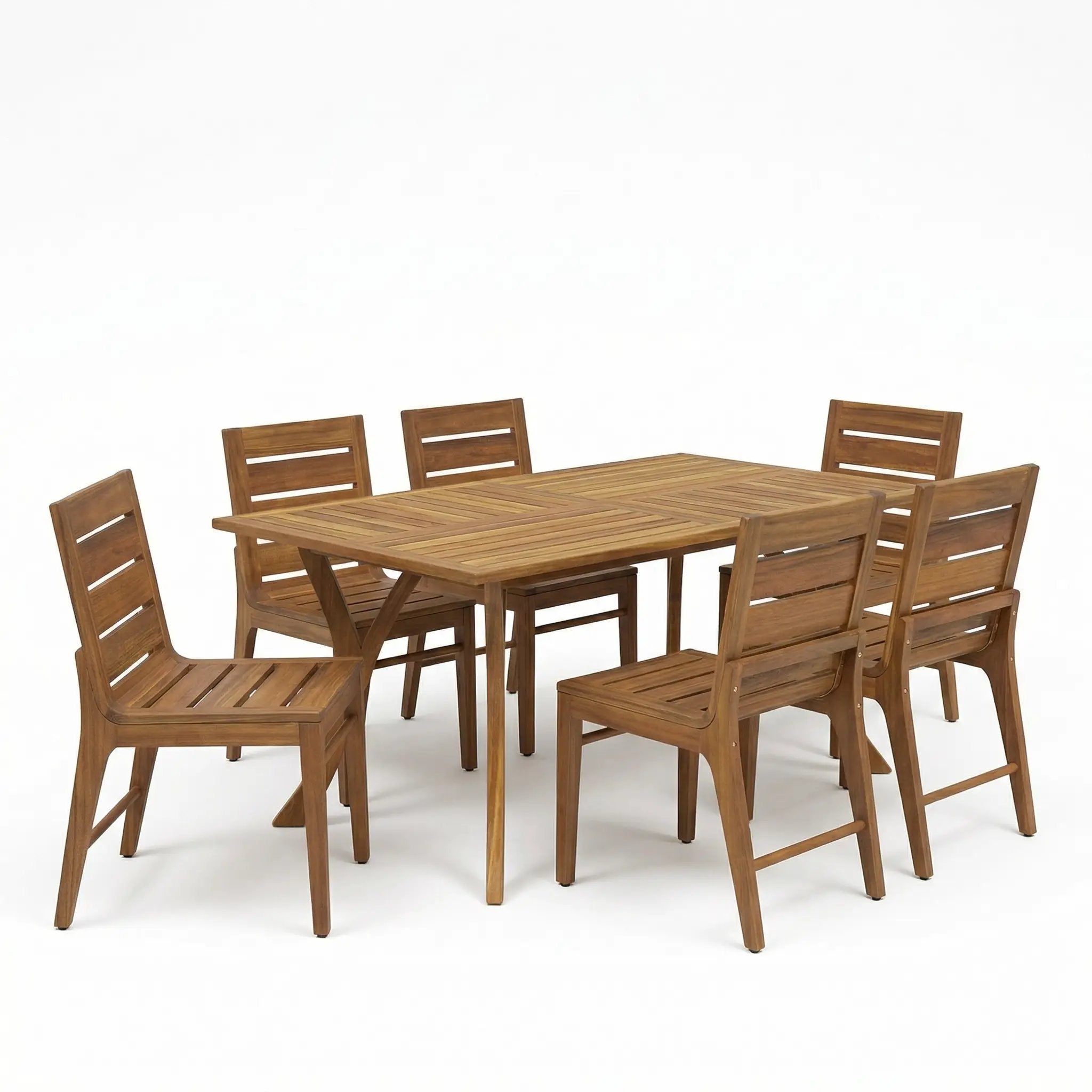 7 Piece Outdoor Acacia Wood Dining Set by HouseOfZazla