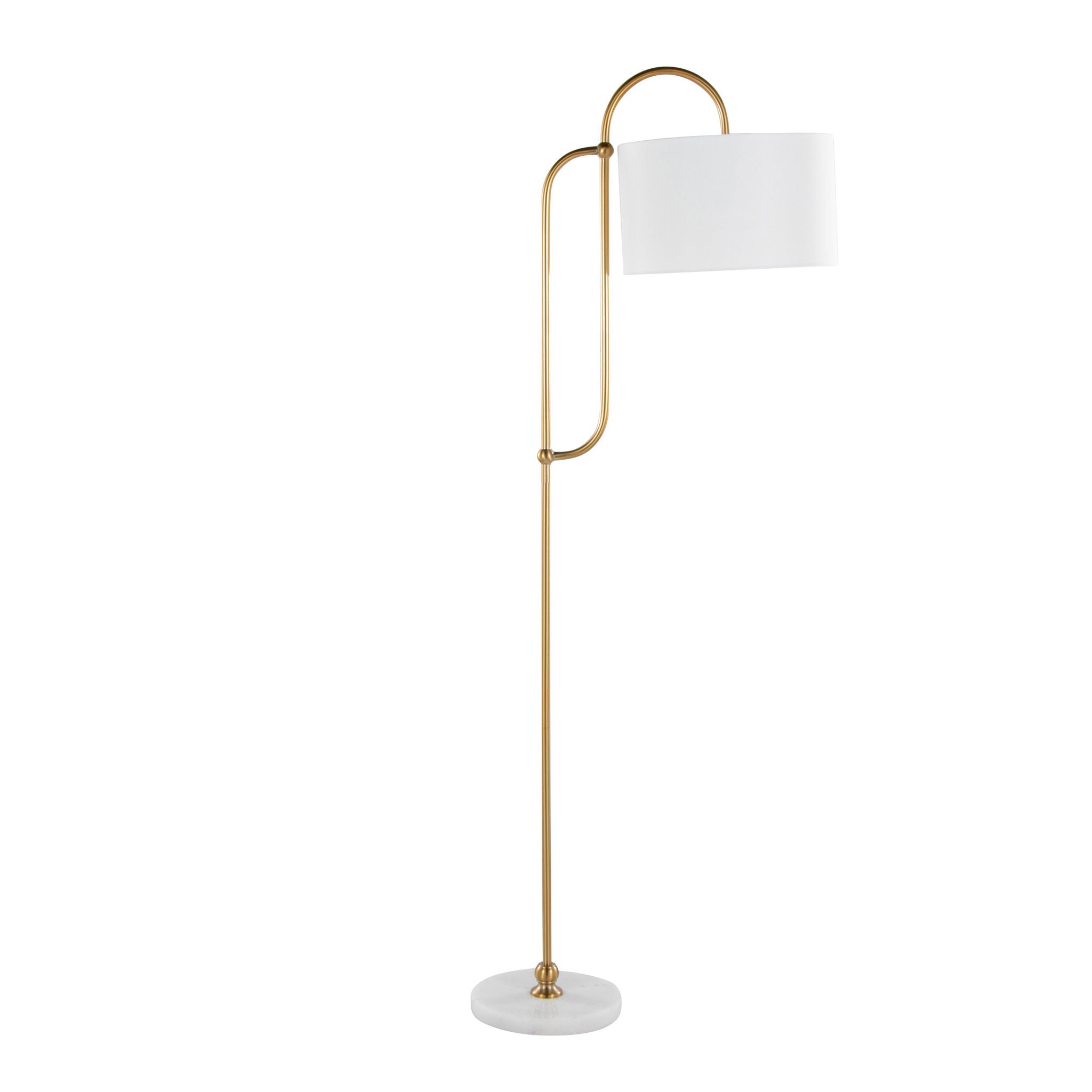 Leslie - Glam / Art Deco Floor Lamp - Gold / White by HouseOfZazla