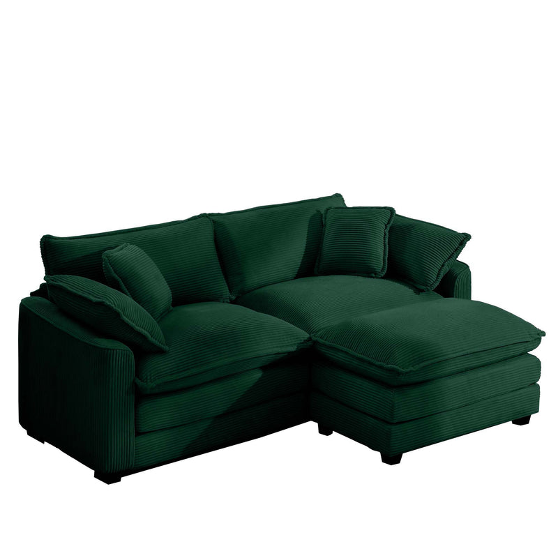 Modern Oversized Modular Cushion Sofa With Ottoman, Low Back, Deep Seating Sofa Set by Unique Piece Furniture
