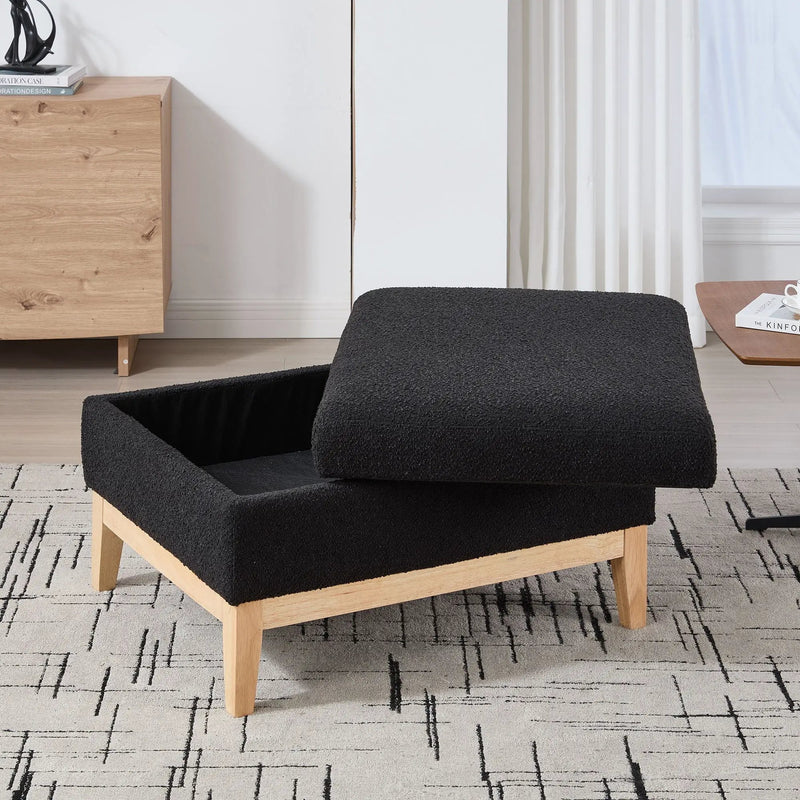 Upholstered Storage Ottoman With Reversible Lid Coffee Table, Foot Stool by Unique Piece Furniture