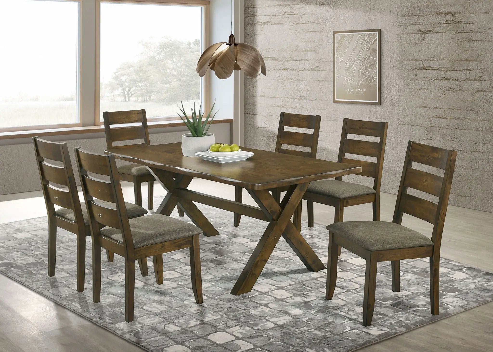 Alston 7-piece Rectangular Dining Table Set Knotty Nutmeg by Unique Piece Furniture