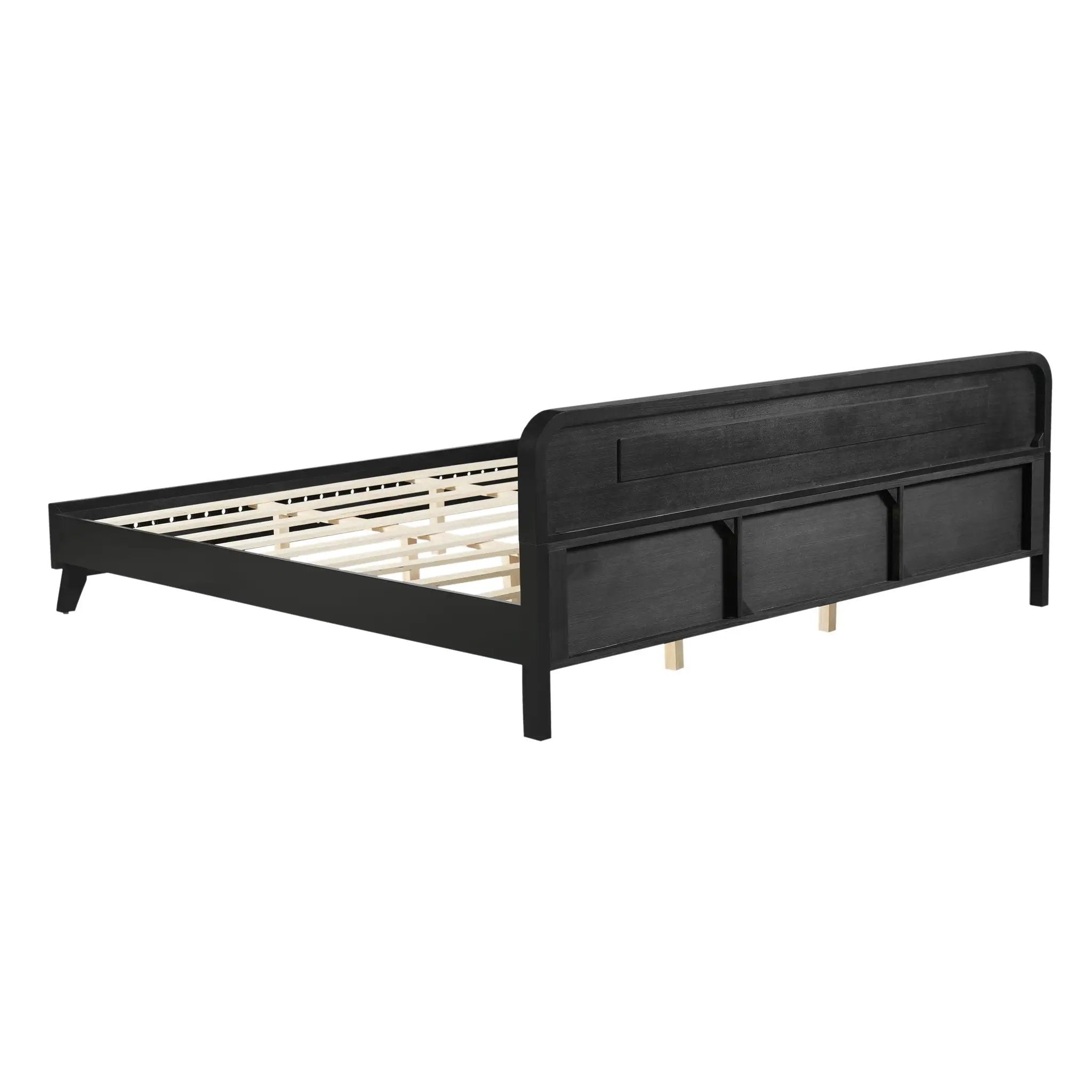 Pine Solid Wood King Size Bed, Solid and Stable, No Box Spring Needed by HouseOfZazla