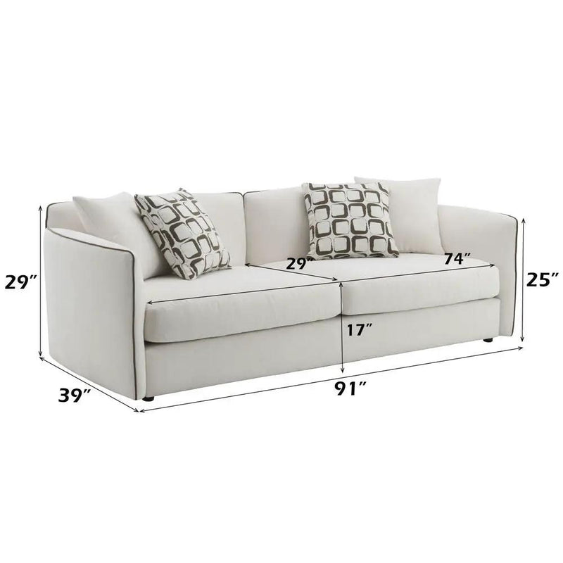 Yolanda - Sofa With 4 Pillows - Beige Chenille by Unique Piece Furniture