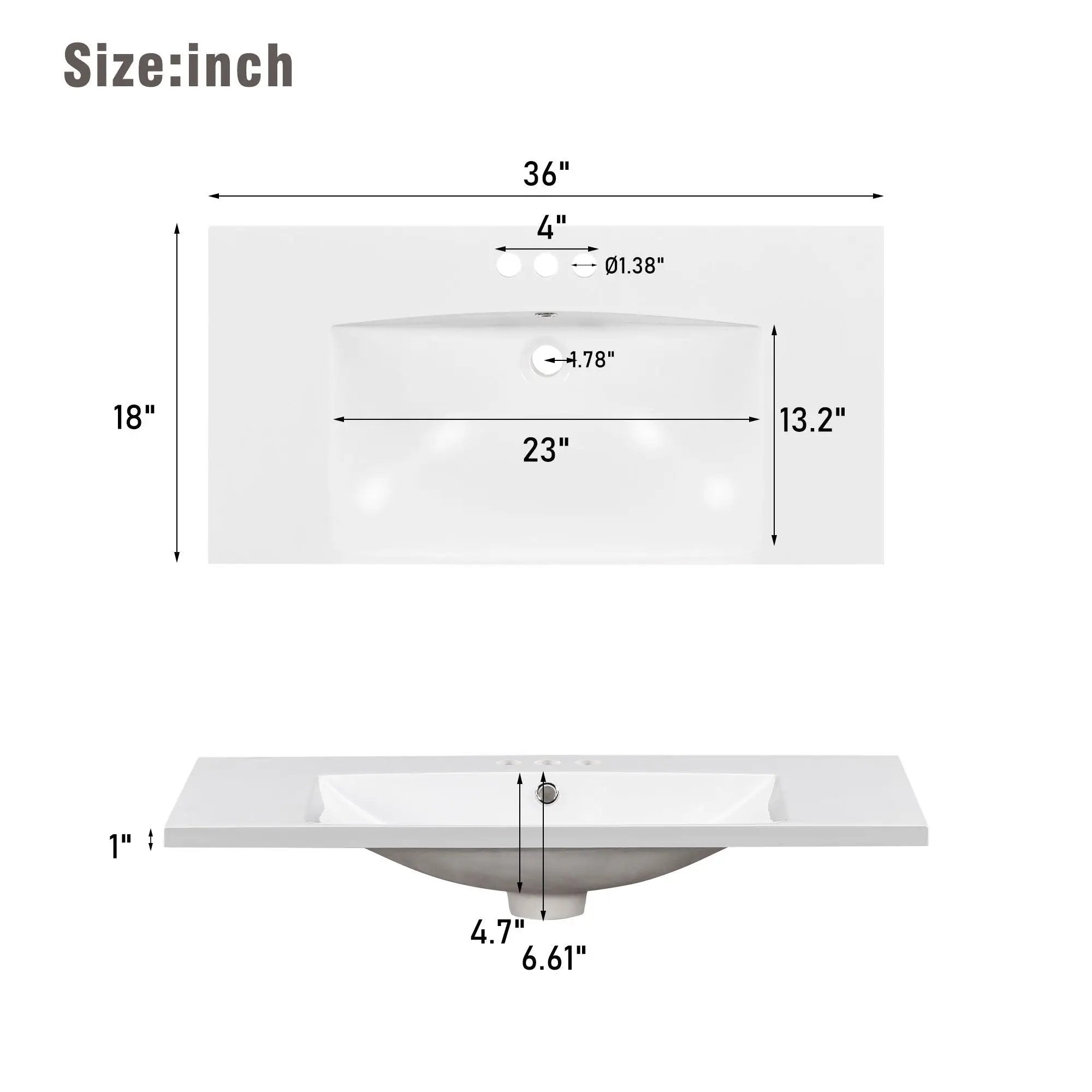Shaker Free Standing Bathroom Vanity Cabinet With Sink, Soft Close Drawers, Soft Close Doors by HouseOfZazla