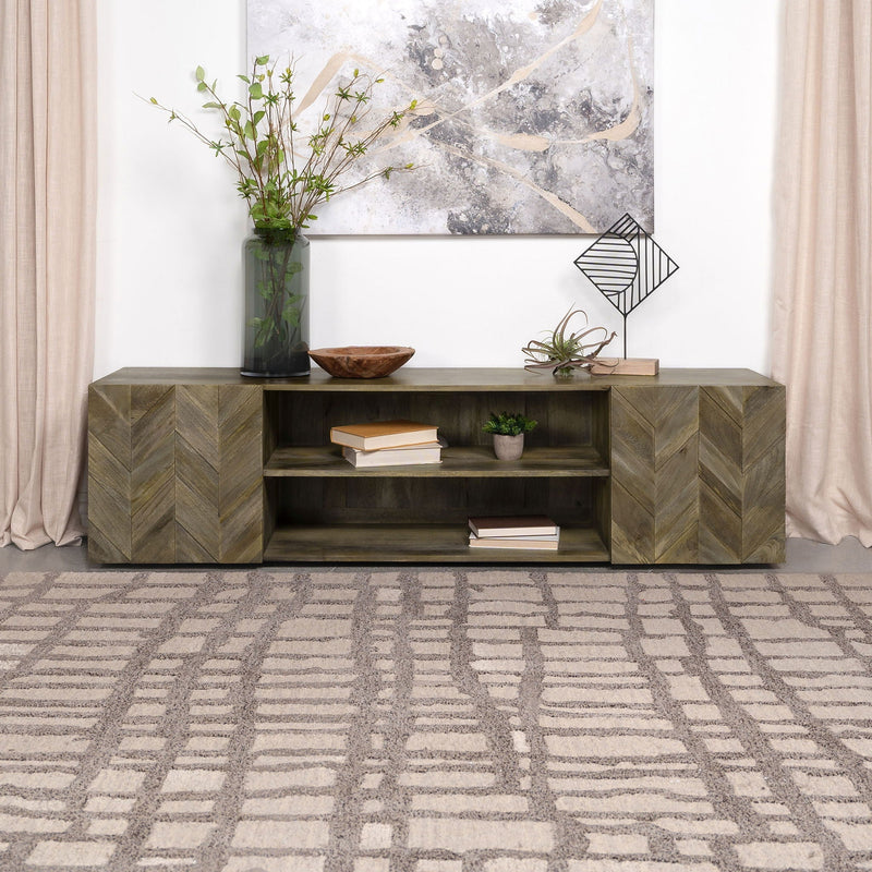 Jessie - 2 Door TV Stand - Brown by HouseOfZazla