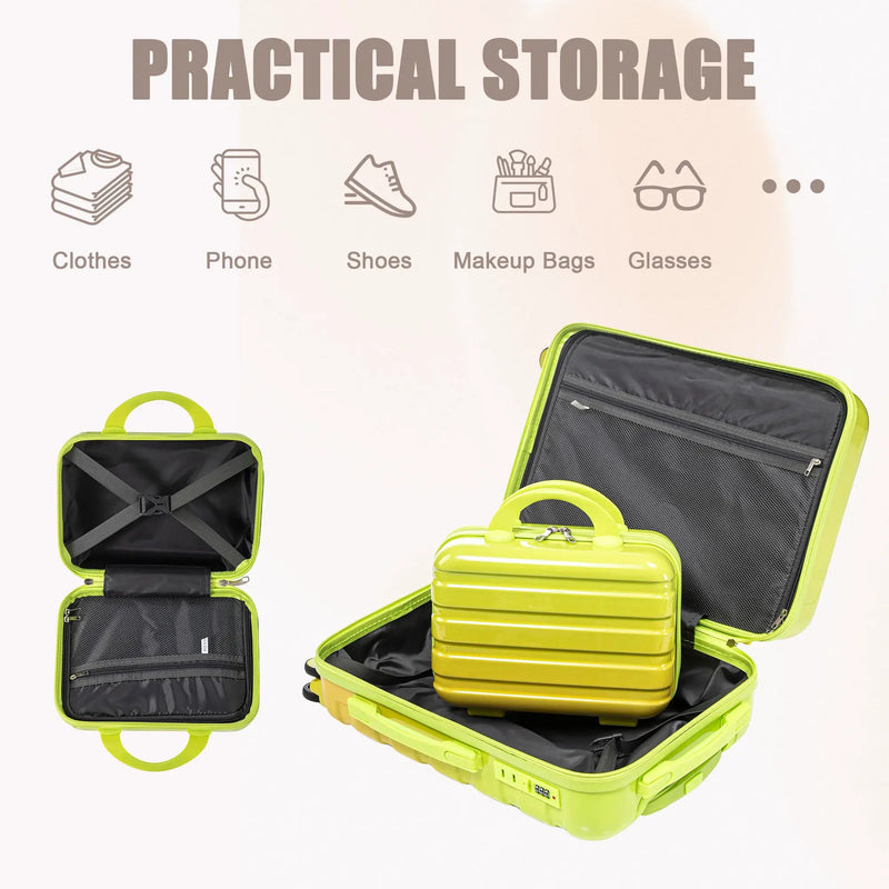 14'/20' 2-Piece PC Spinner Wheel Luggage Set with Gradient Color and Lock by HouseOfZazla