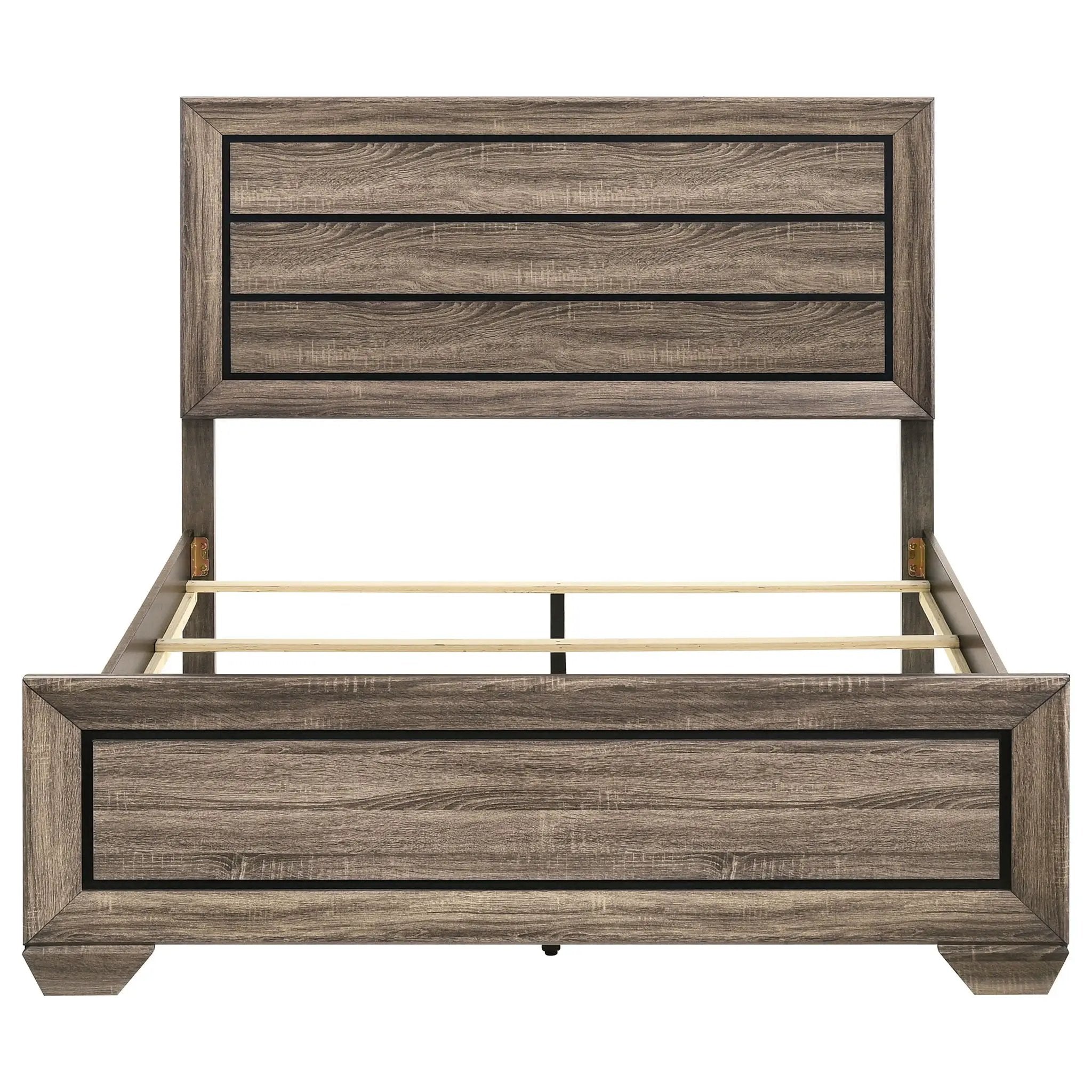 Kauffman Wood Queen Panel Bed Washed Taupe by Unique Piece Furniture