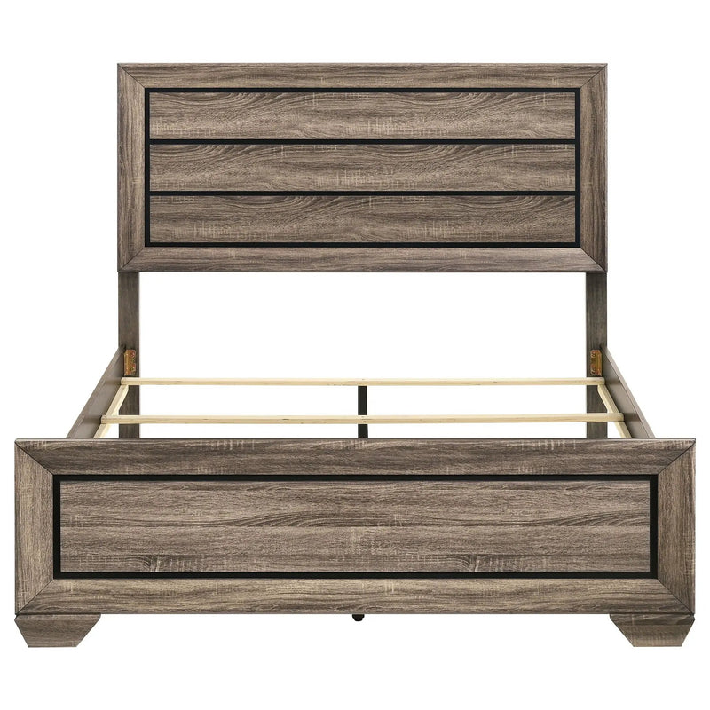 Kauffman Wood Queen Panel Bed Washed Taupe by Unique Piece Furniture