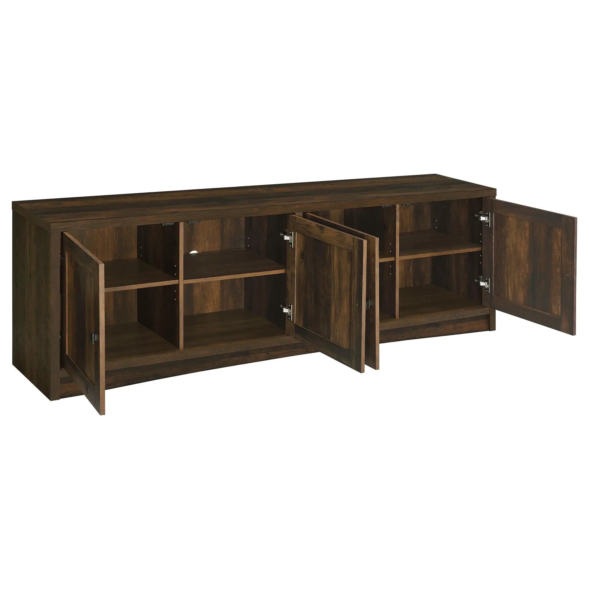 Laughlin 4-door Engineered Wood 78-inch TV Stand Dark Pine by Unique Piece Furniture