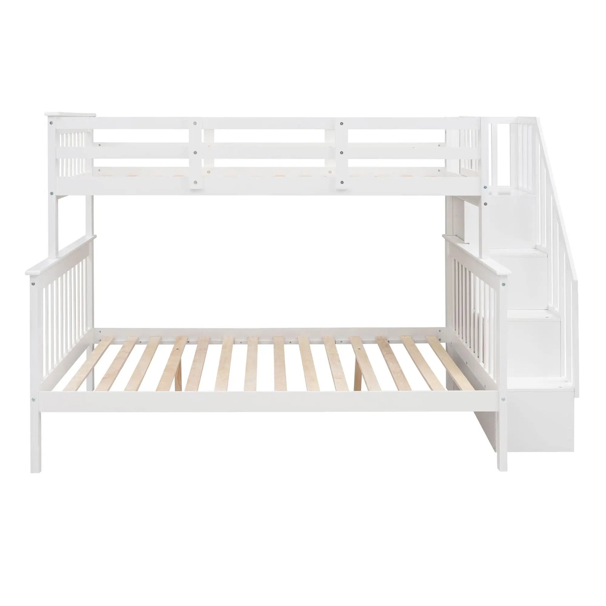 Stairway Bunk Bed With Storage And Guard Rail For Bedroom by Unique Piece Furniture