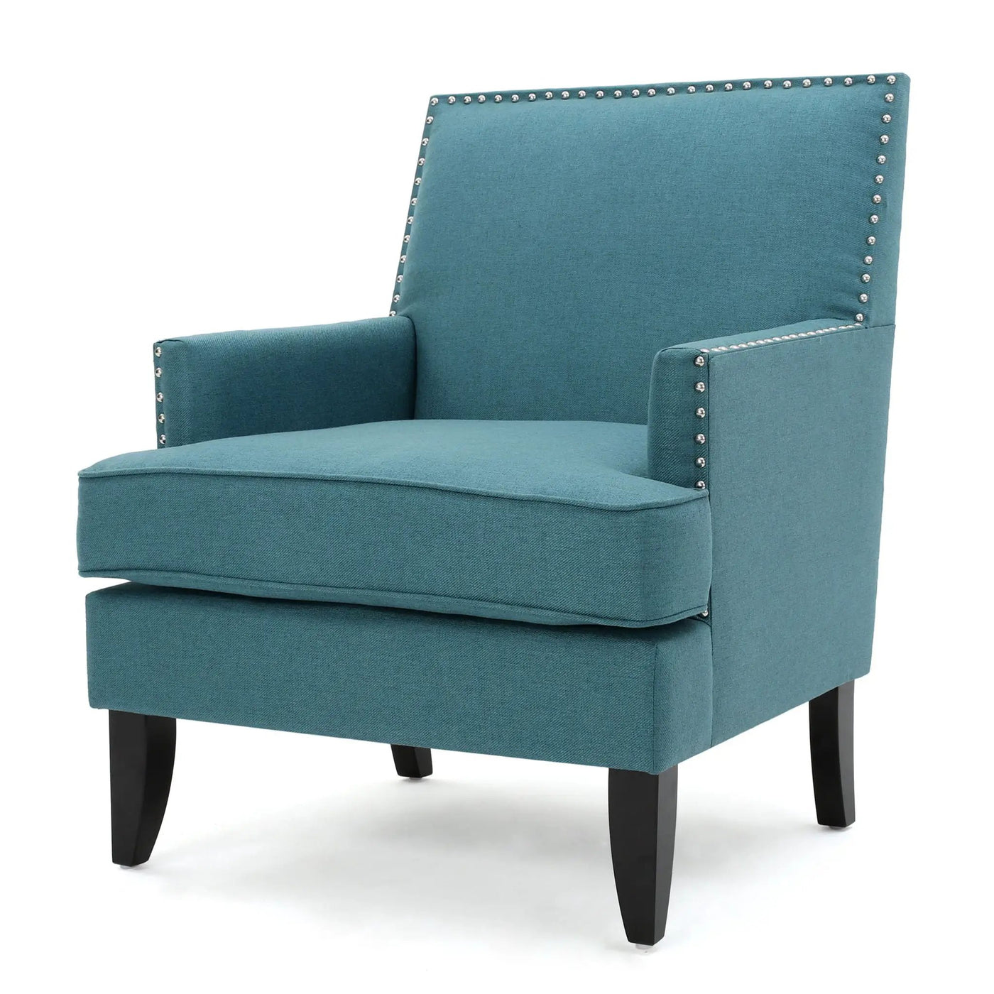 Serenada Upholstered Fabric Club Chair With Nailhead Trim And Tapered Birch Legs by HouseOfZazla