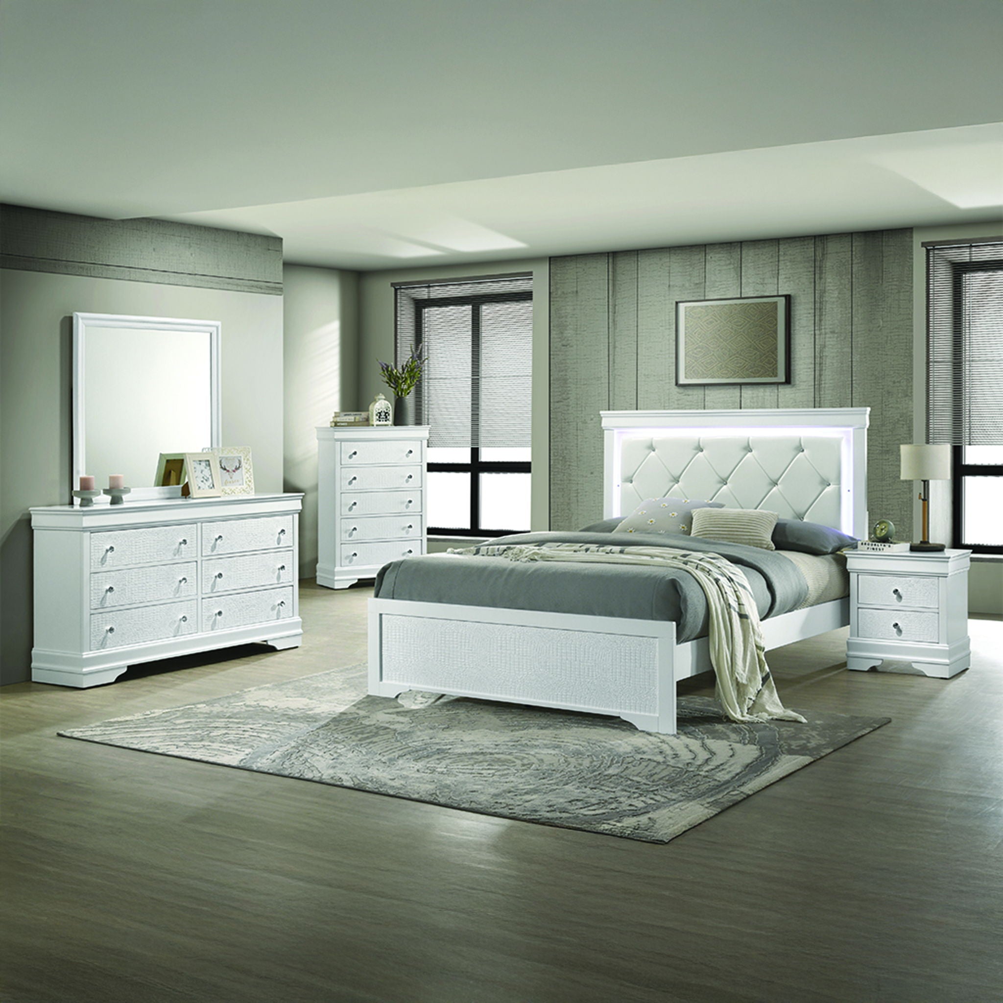 Blaze - Modern Bedroom Set With LED Headboard by HouseOfZazla