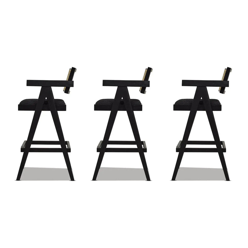 Milan - Modern Webbing Back Stool With Arms (Set of 3) by HouseOfZazla
