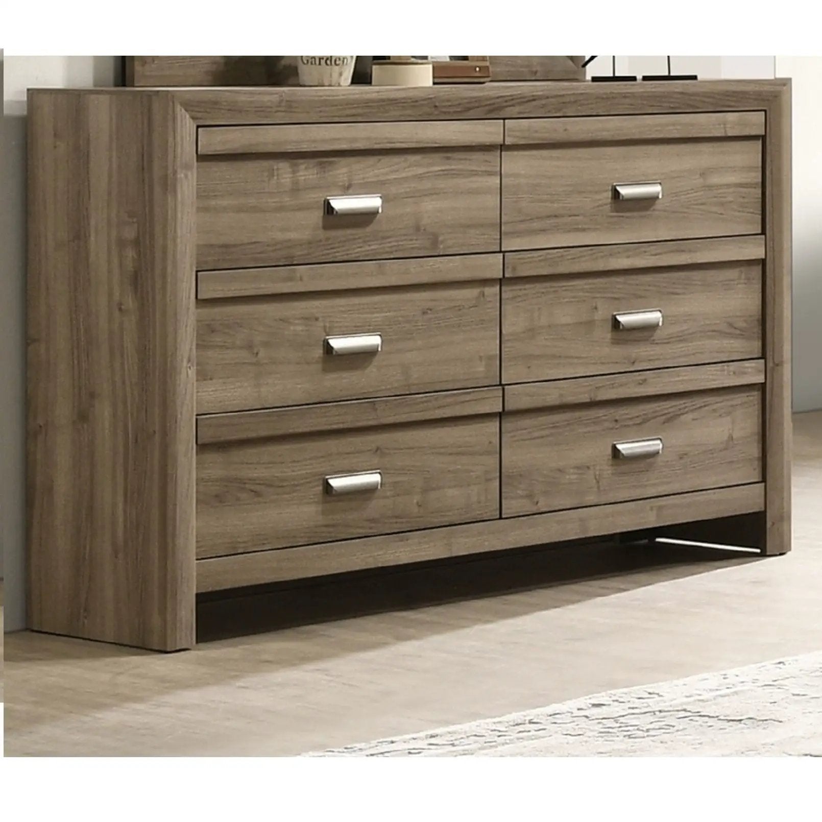 6 Drawers Storage Dresser, Bedroom Furniture - Light Brown by HouseOfZazla