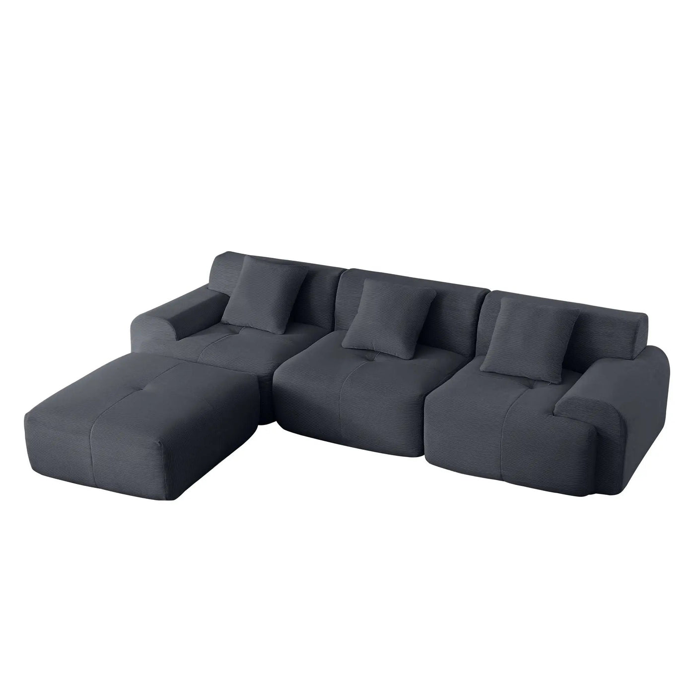 L Shaped Modular Sectional Sofa And Movable Ottoman by HouseOfZazla