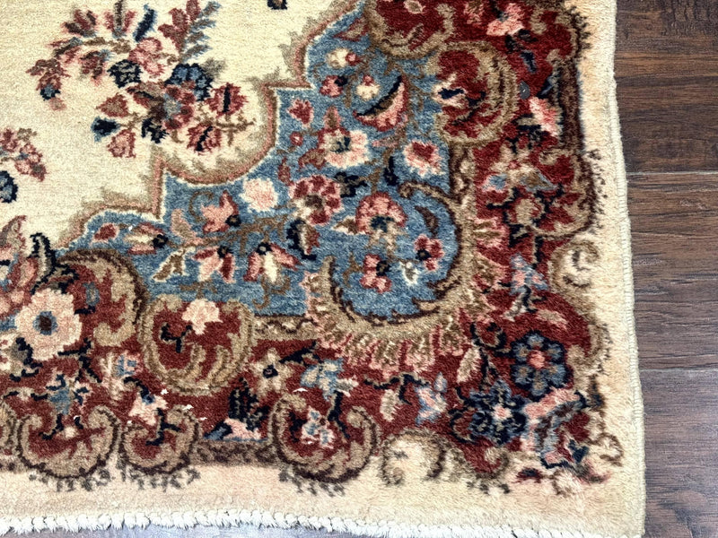 Square Persian Kerman Rug, Beige/Cream and Light Blue, Traditional Persian Rug, 5.5 x 5.5 ft by Jewel Rugs