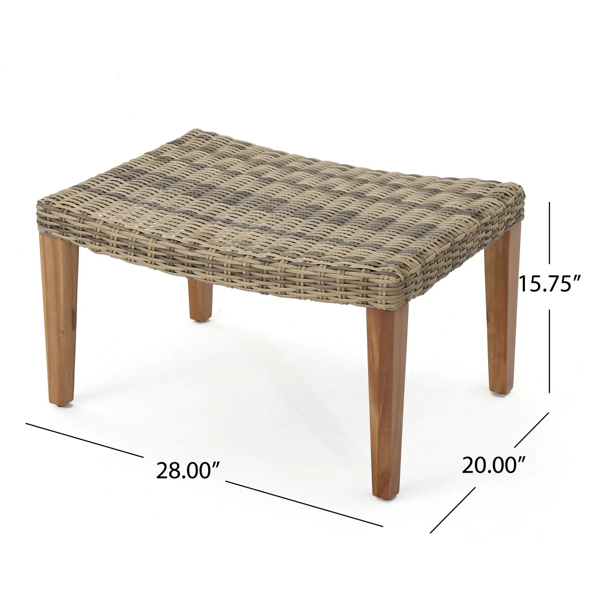 Outdoor Rattan Wicker Ottomans - Gray by HouseOfZazla