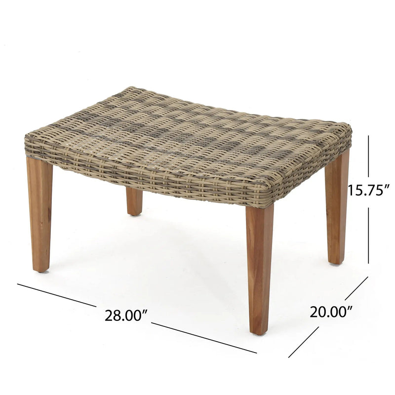 Outdoor Rattan Wicker Ottomans - Gray by HouseOfZazla