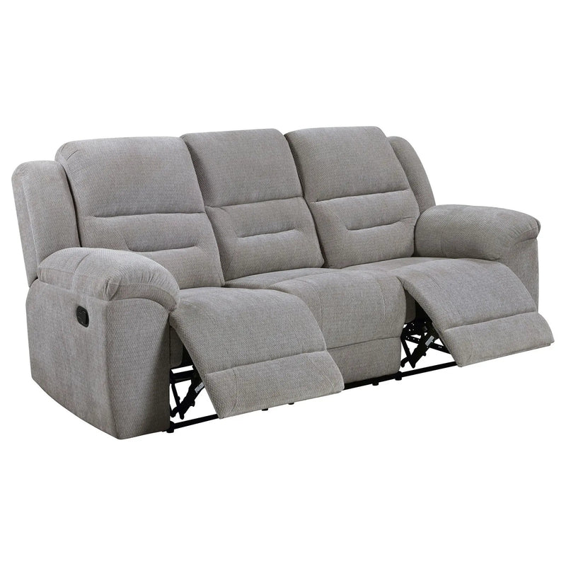 Gilson 2-piece Chenille Upholstered Reclining Sofa Set Grey by Unique Piece Furniture
