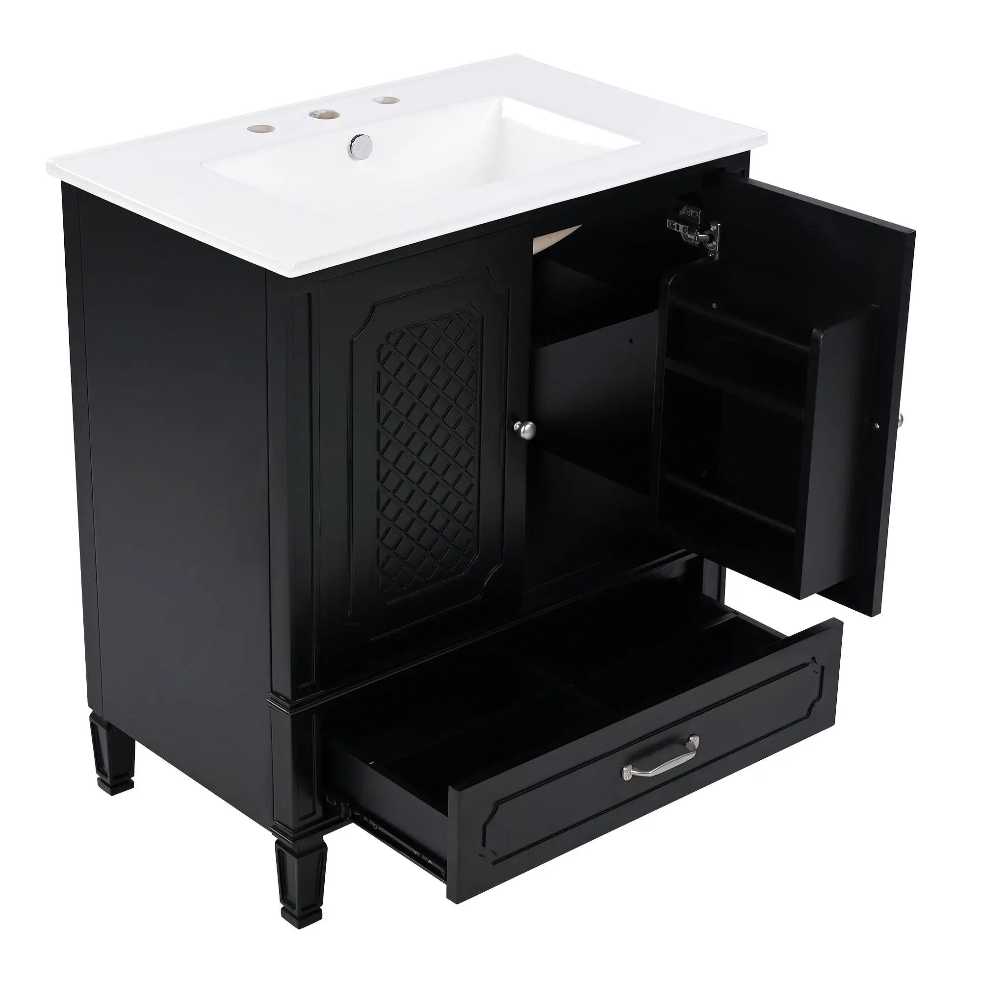 Bathroom Vanity With Sink, Soft Closing Door, Multi Functional Storage by HouseOfZazla