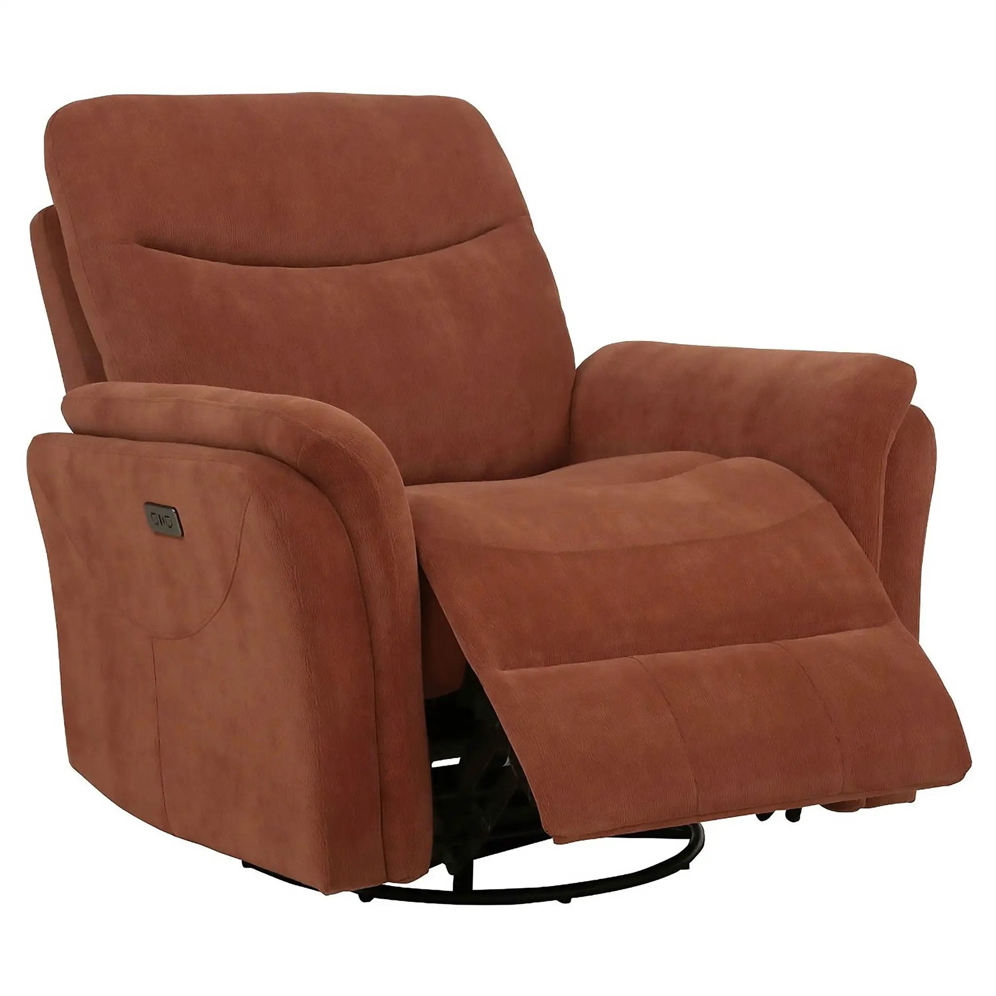 Adler Upholstered Power Swivel Glider Recliner Rust by Unique Piece Furniture