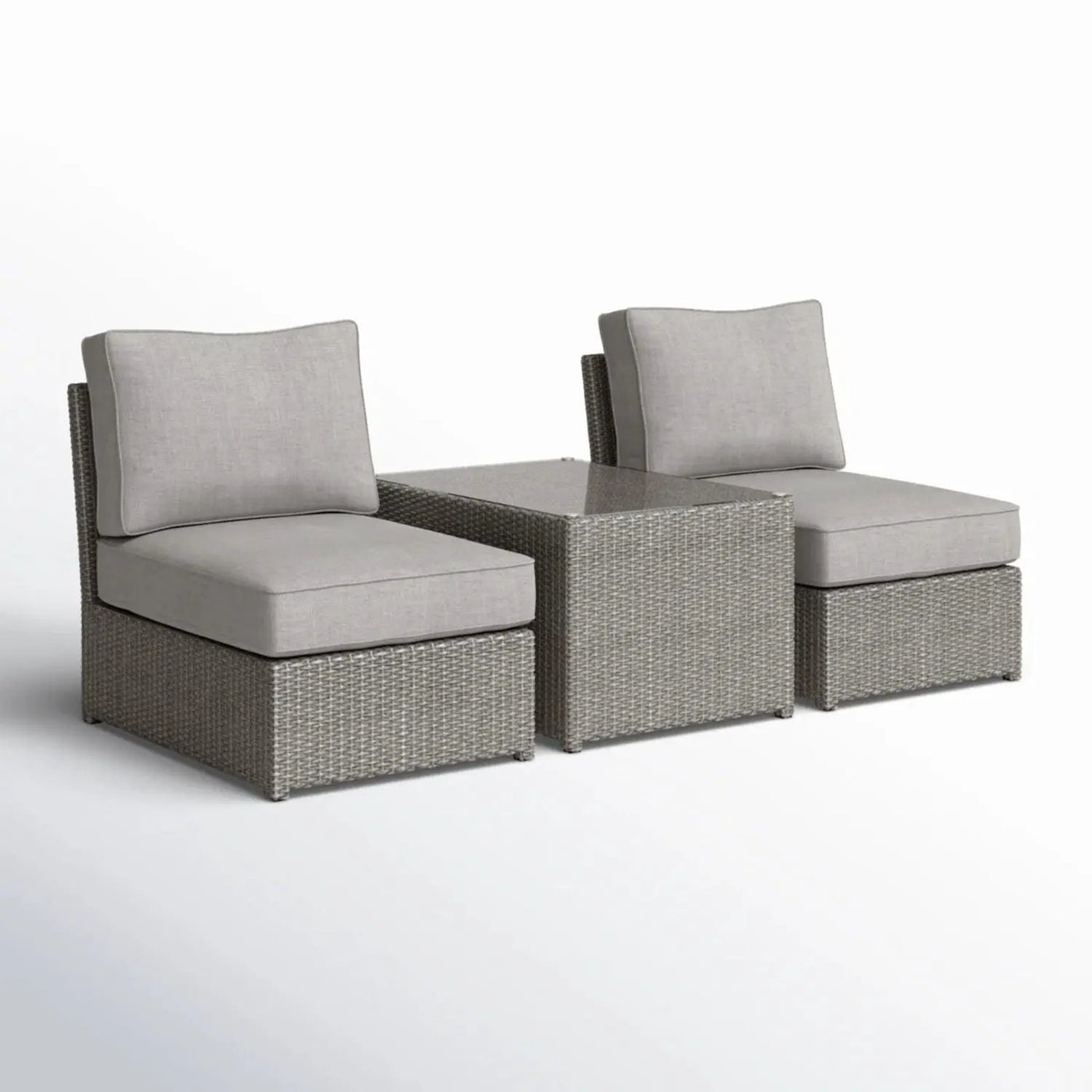 Modern Wicker Outdoor Seating Set With Cushions by HouseOfZazla