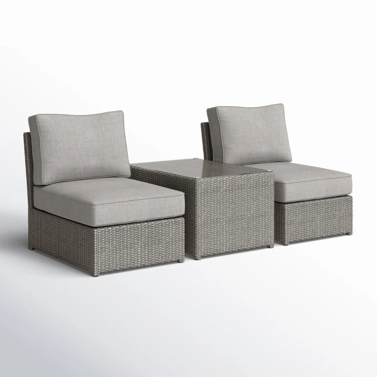 Modern Wicker Outdoor Seating Set with Cushions - Dark Brown or Dark Gray, photo 13 of 14