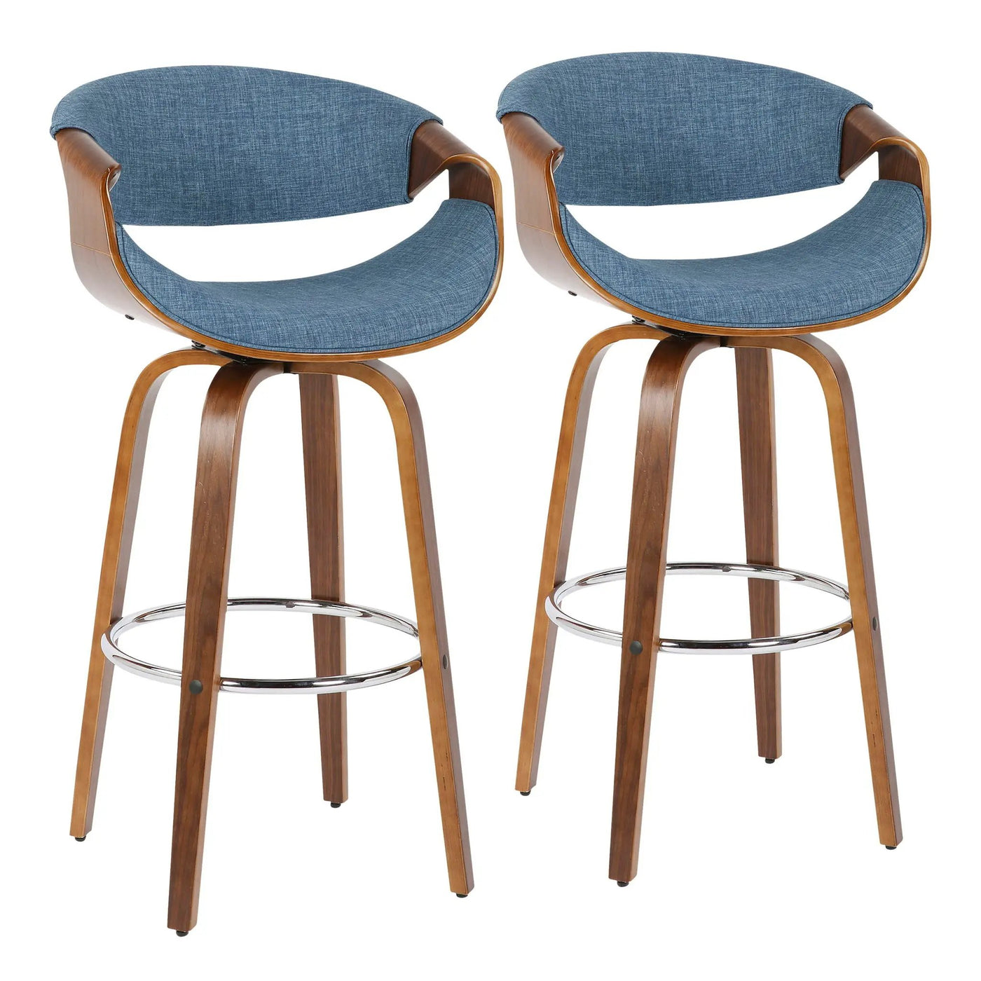 Curvini Mid - Century Modern Fixed Height Barstool With Swivel (Set of 2) by HouseOfZazla