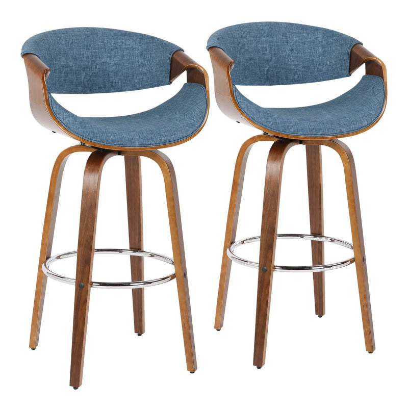 Curvini Mid - Century Modern Fixed Height Barstool With Swivel (Set of 2) by HouseOfZazla