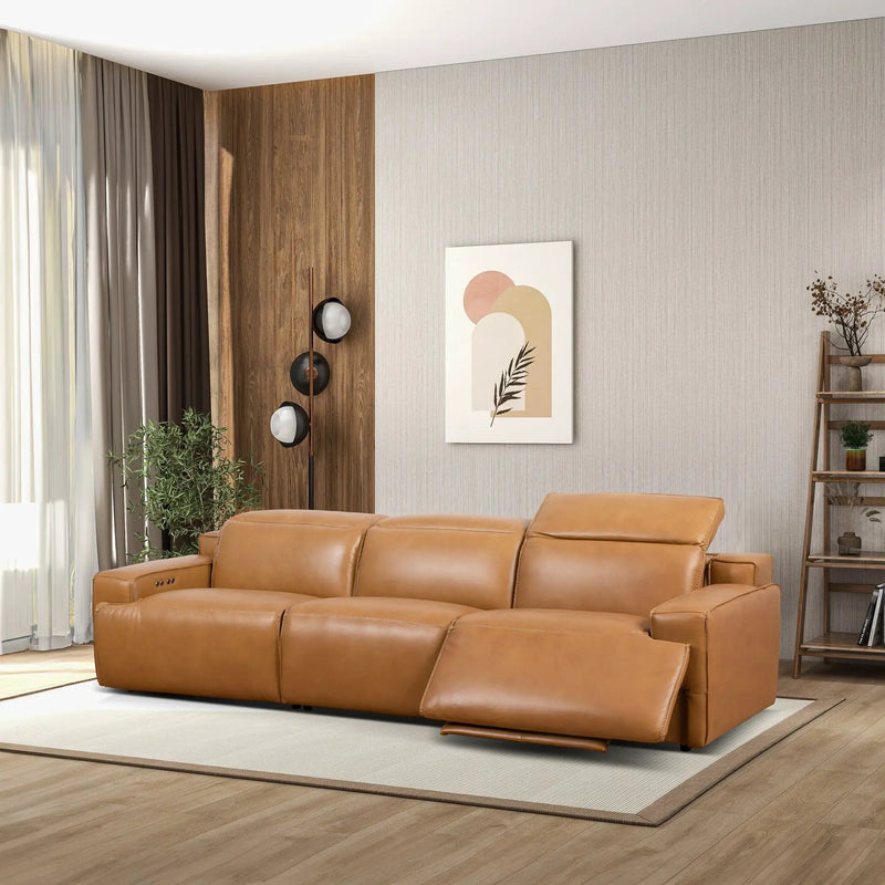 Urbana - Triple Power Recliner Sofa - Tan by HouseOfZazla