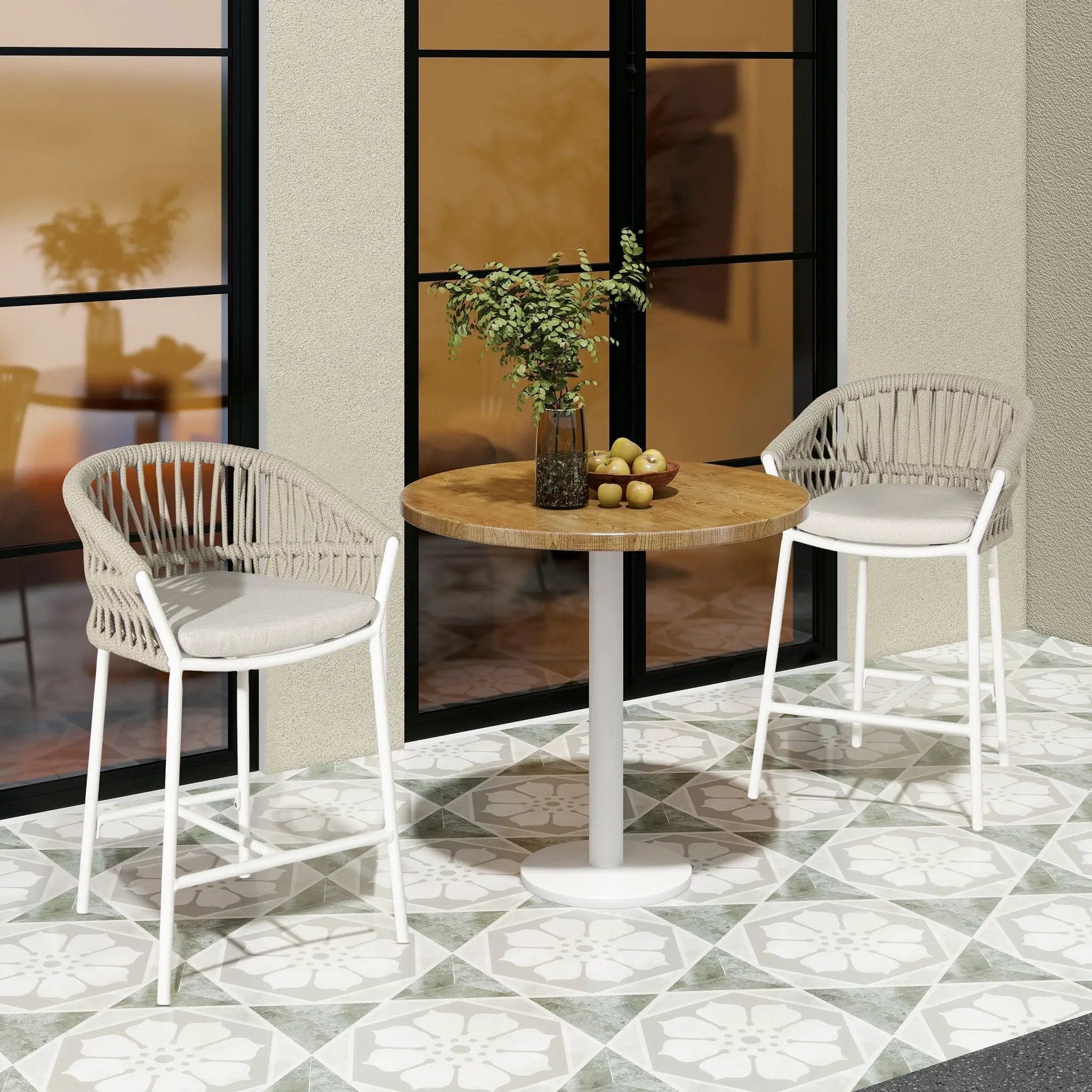 Maiden - Patio Counter Stool Sunproof Olefin (Set of 2) by HouseOfZazla