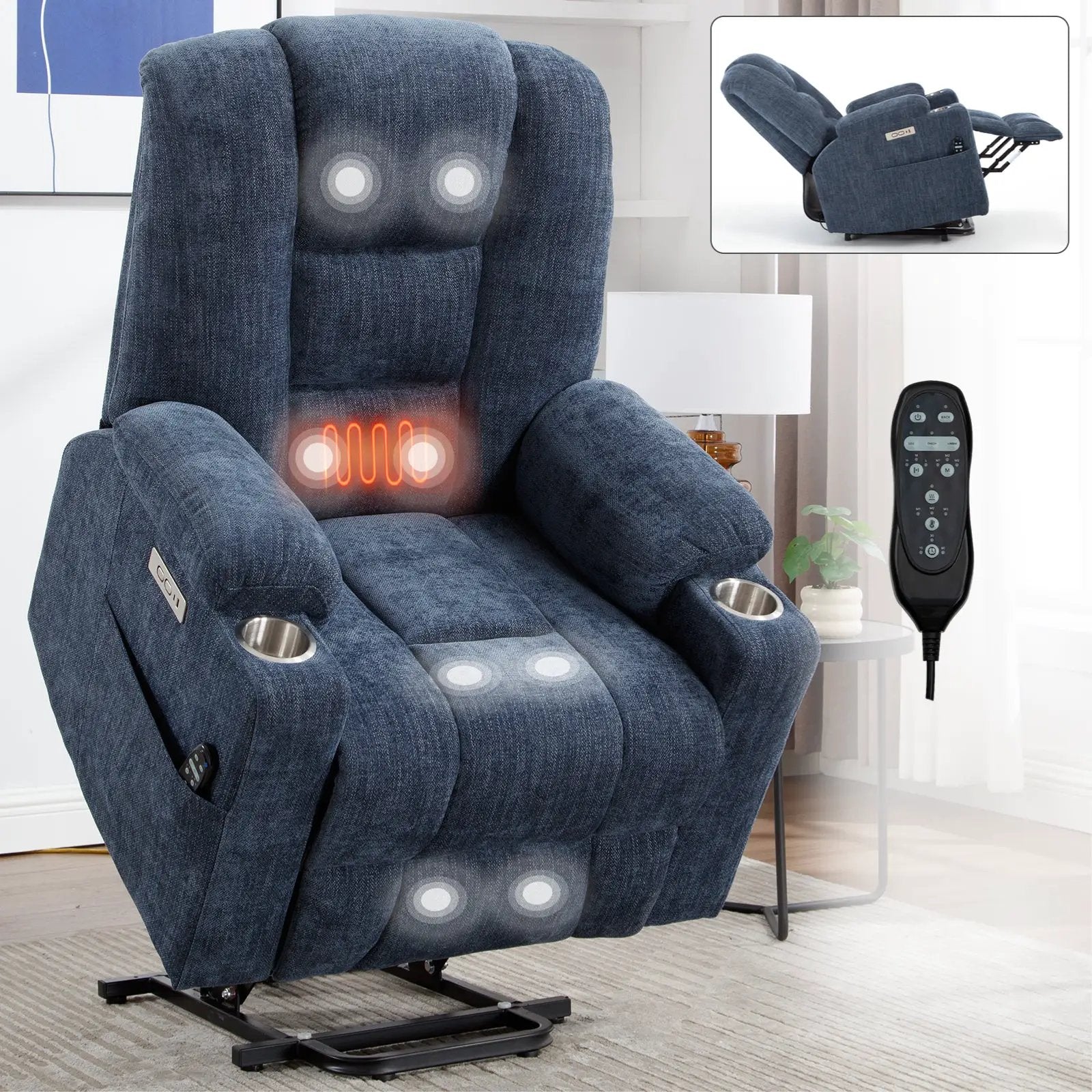 Power Lift Recliner Chair with Massage and Heat by HouseOfZazla