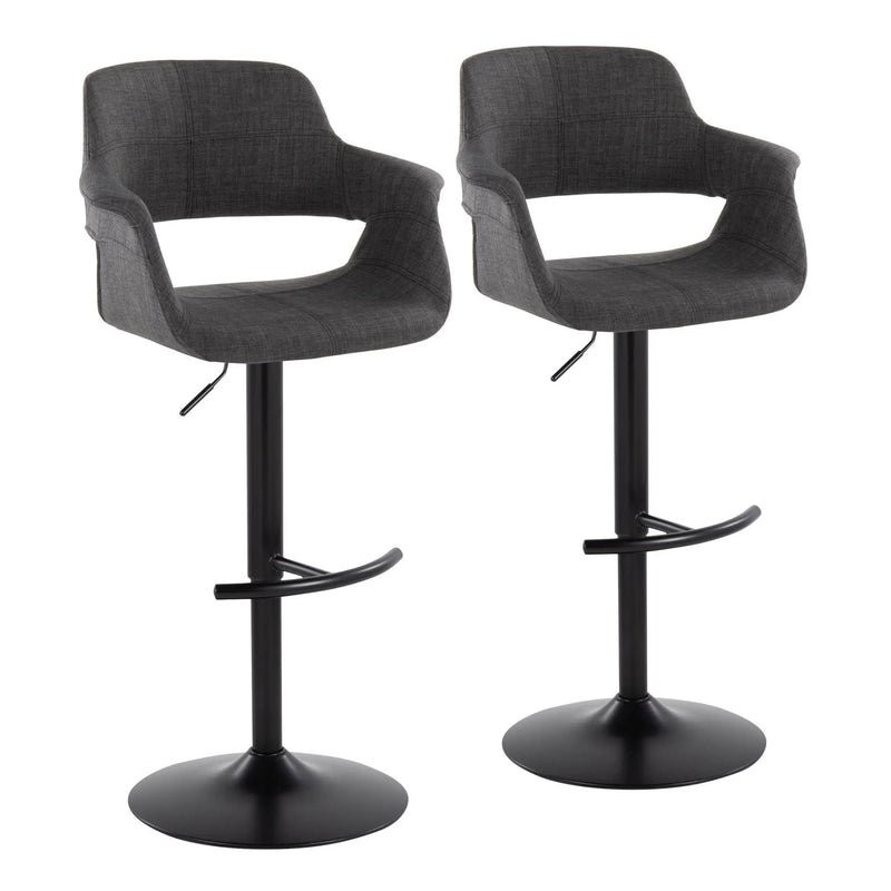 Vintage Flair - Mid Century Modern Adjustable Barstool With Swivel & Rounded T Footrest (Set of 2) by HouseOfZazla