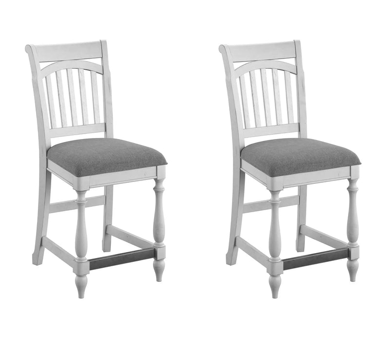 Slat Back Barstools (Set of 2) - Gray by Unique Piece Furniture