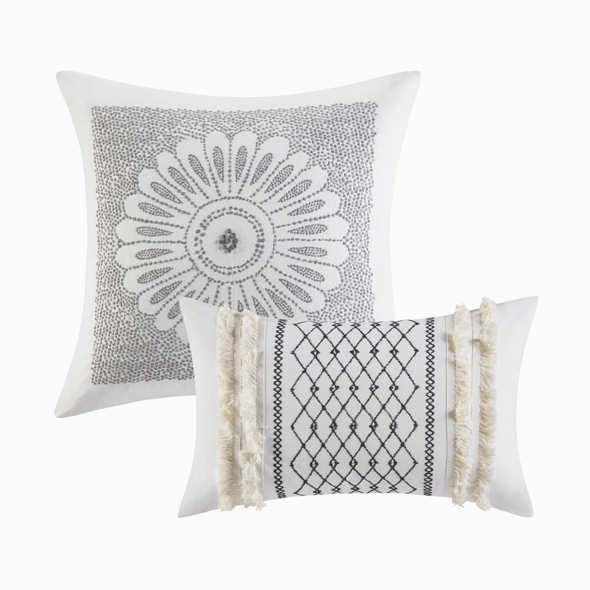 King/Cal King Cotton Printed Duvet Cover Set with Chenille by HouseOfZazla